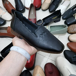 Mix style middle-aged women single shoes elderly shallow mouth flat shoes