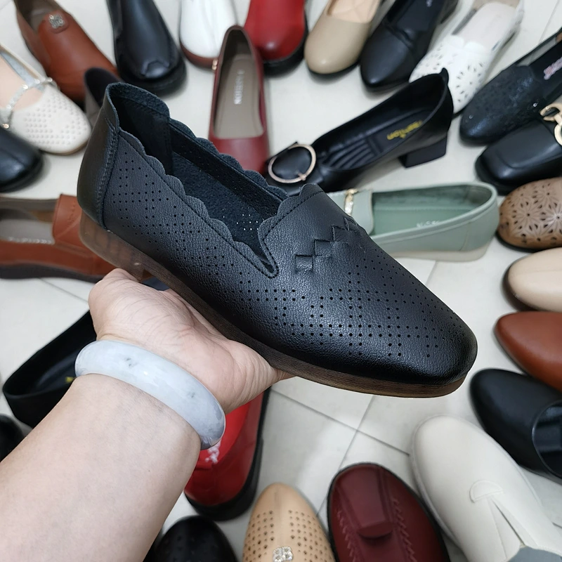 Mix style middle-aged women single shoes elderly shallow mouth flat shoes