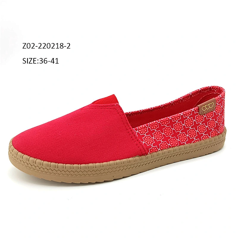 Hot Sale Latest Design Lady Casual Shoes Women Flat Shoes Canvas Shoes