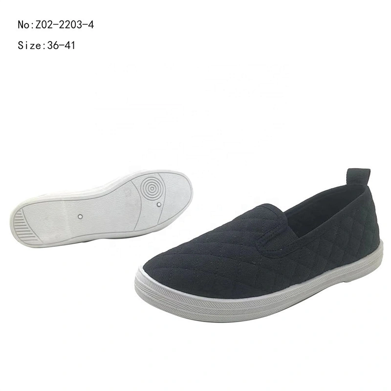 Custom Ladies Injection Flat Walking Shoes Casual Canvas Trendy Shoes for Women