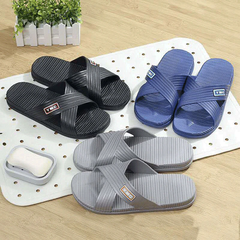 New fashion style men's high quality comfort home slippers non-slip bathroom slippers