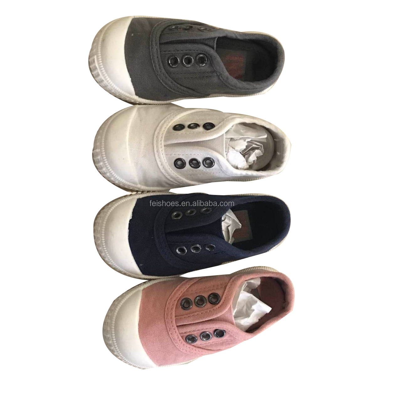 Wholesale Kids Canvas Slip on Shoes Boys Fashion Casual for Kids Shoes Children White Sneakers