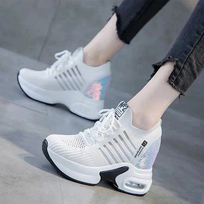 New Height Increasing hollow-out lady sports dad shoes comfortable running women casual shoes