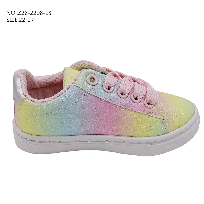 Hot Sale Lace up Children Casual Injection School Shoes Custom Flat Sports board Shoes