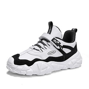 Children's Sports Sneaker Boy's Shoes PU Casual Running Shoes with Magic Tape
