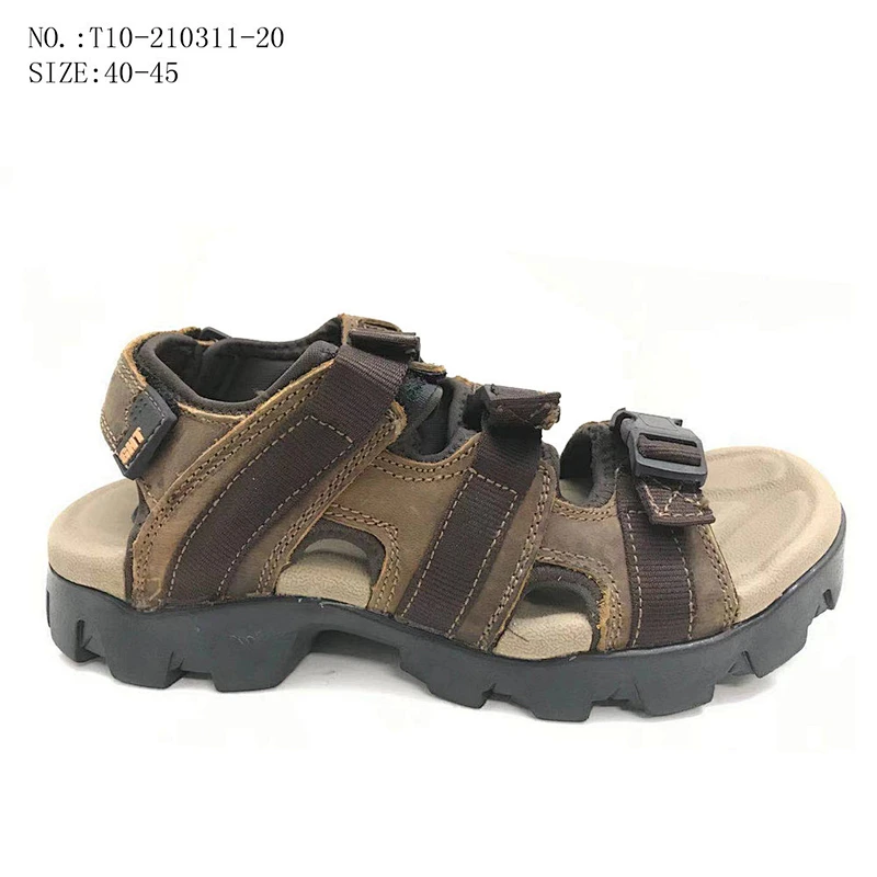 Factory OEM High Quality Summer Men Strap Outdoor Slippers Casual Beach Leather Sandals