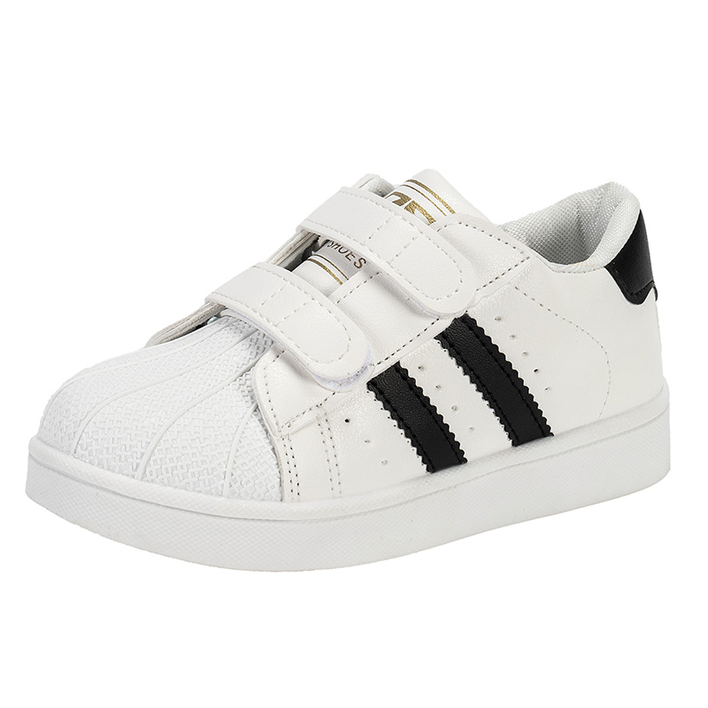 Leisure PU children board shoes student skateboard with magic tape