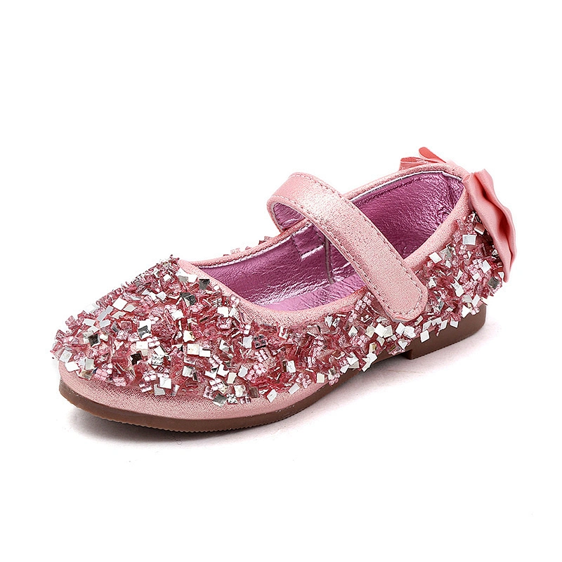 Children Girls Slip on Glitter Dress Shoes Kids Mary Jane Ballet Flats