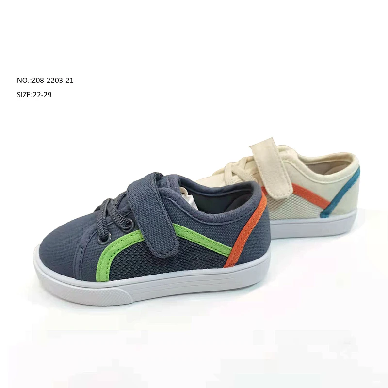 New Custom Made Kids Casual sports Shoes Children Injection Canvas Shoes with Magic Tape