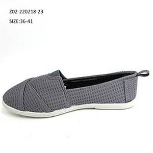 New design injection ladies slip on loafers ladies flats walking casual canvas shoes