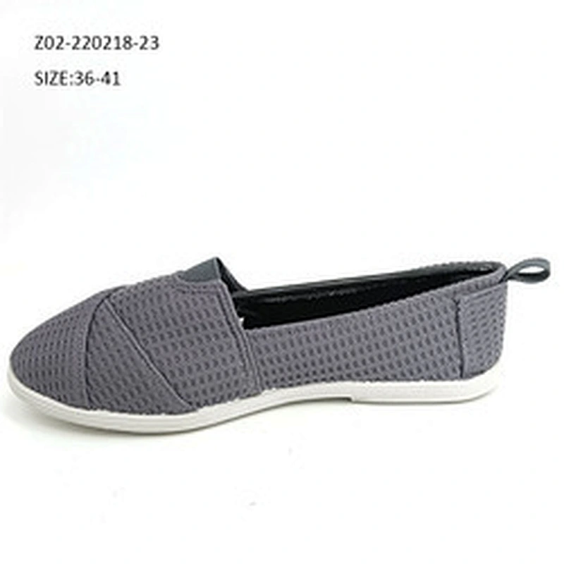 New design injection ladies slip on loafers ladies flats walking casual canvas shoes