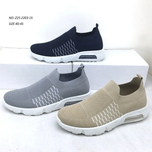 Breathable men's fly woven sports shoes non slip air cushion men's casual shoes