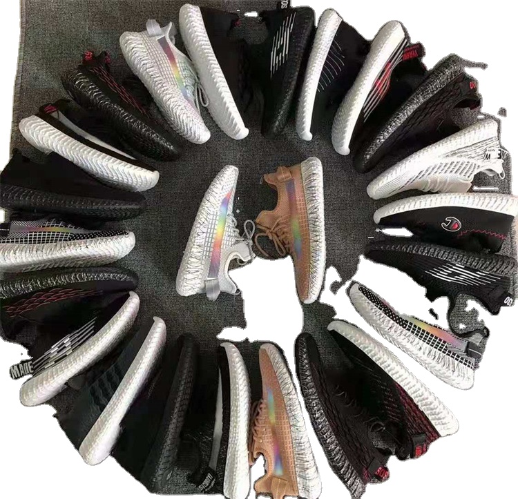 Mix style cheap fly knit men sports casual stock shoes sneakers shoes stock