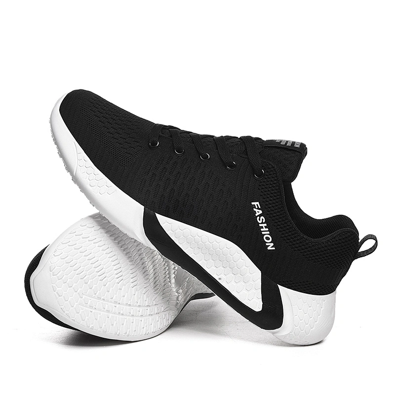 Hot sale fly knit men fashion athletic sports running shoes sneaker shoes