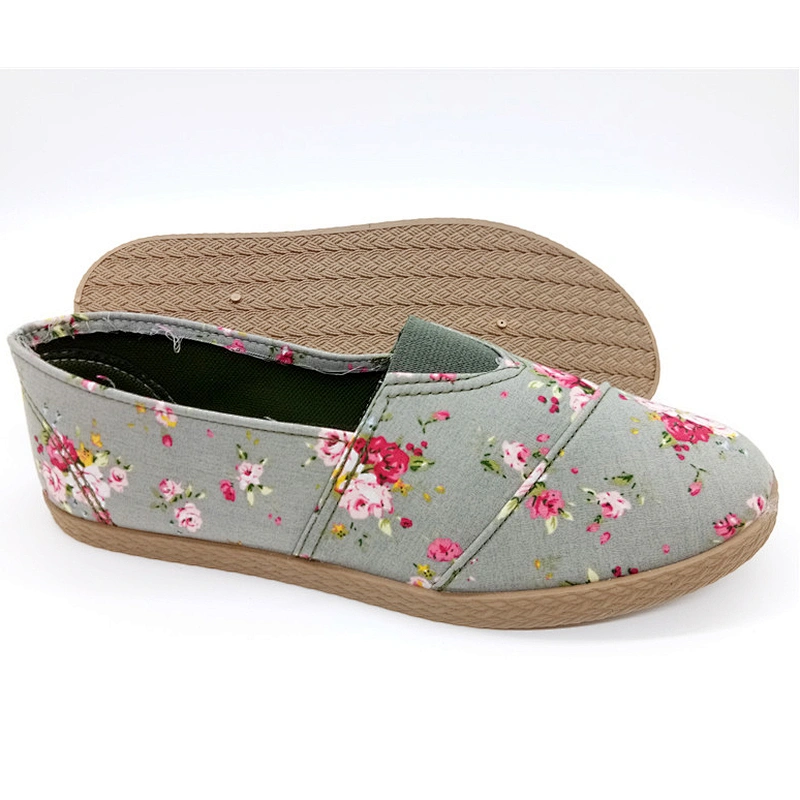 women  Cheap Price Injection Flat Canvas Shoes