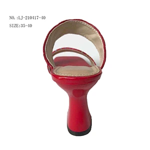 Factory OEM High quality ladies wedges outdoor slides slippers chunky heels sandals for summer