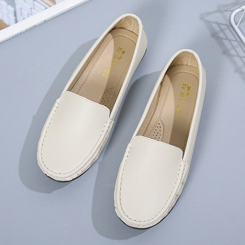 New Korean version Custom women casual nurse shoes flat single loafers leather shoes