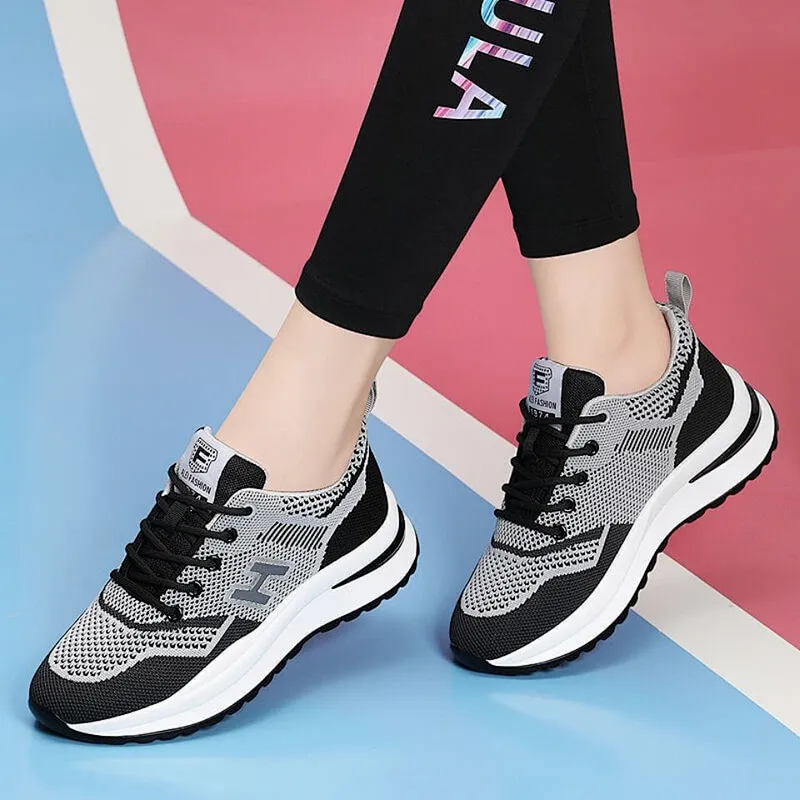 New Korean version women fashion sneaker running shoes mesh breathable casual shoes