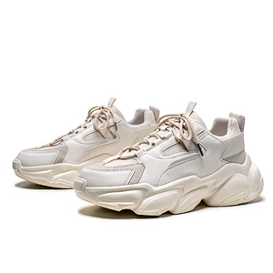Men Fashion Sneakers Lace up Walking Chunky Casual Shoes
