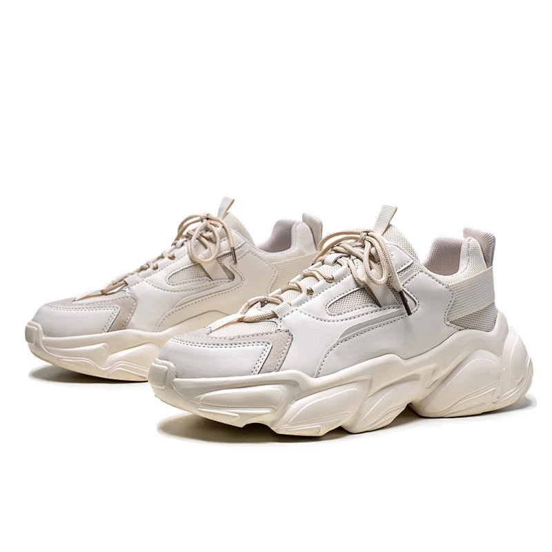 Men Fashion Sneakers Lace up Walking Chunky Casual Shoes