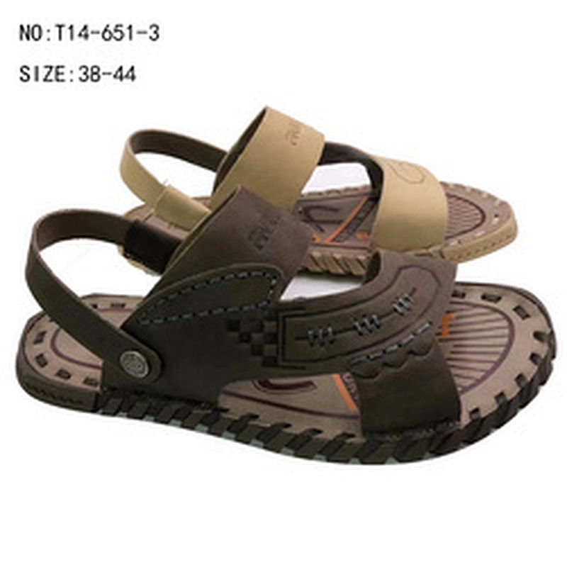 New Arrival custom men's shoes casual leather slippers outdoor male beach sandals