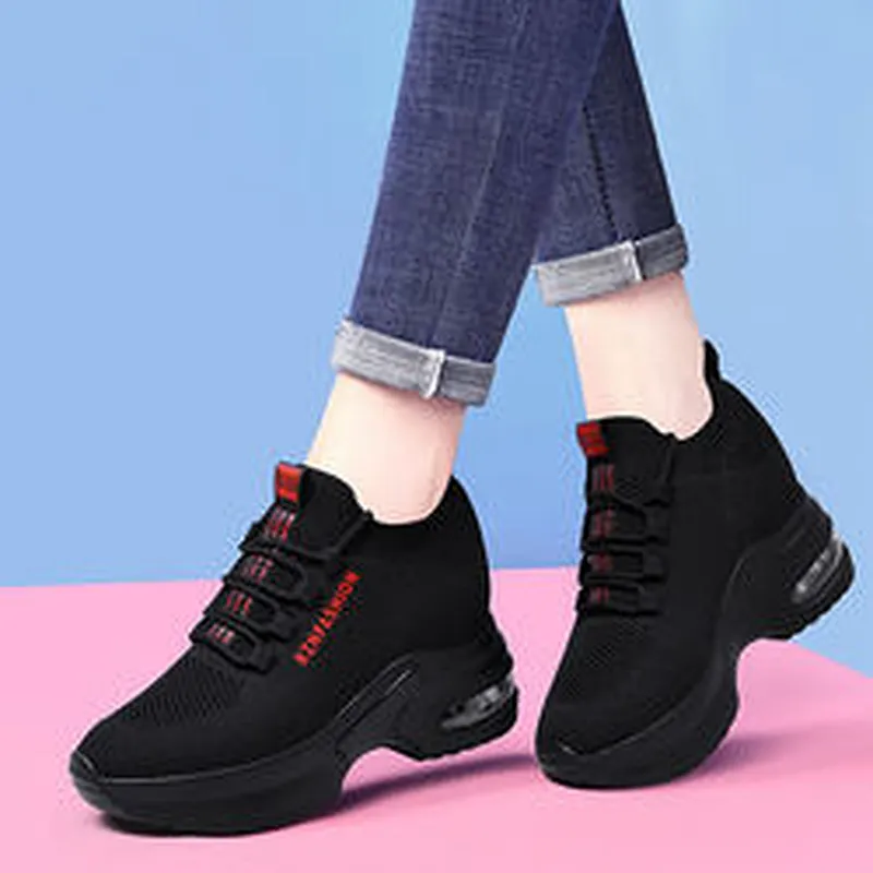 New Height Increasing thick sole women running casual shoes breathable non-slip sneaker dad shoes