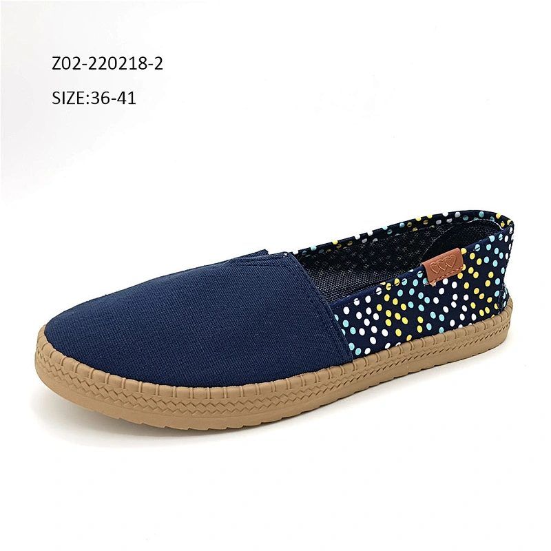 Hot Sale Latest Design Lady Casual Shoes Women Flat Shoes Canvas Shoes