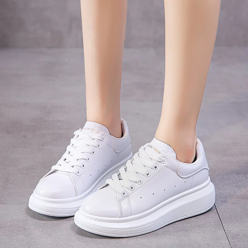 Fashion Thick soled Platform women white board shoes student walking style Sneakers