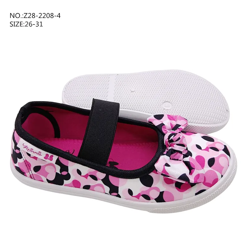 New Injection Custom Children Girls Slip on flat Dance Shoes Casual Canvas Shoes Wit Bowknot