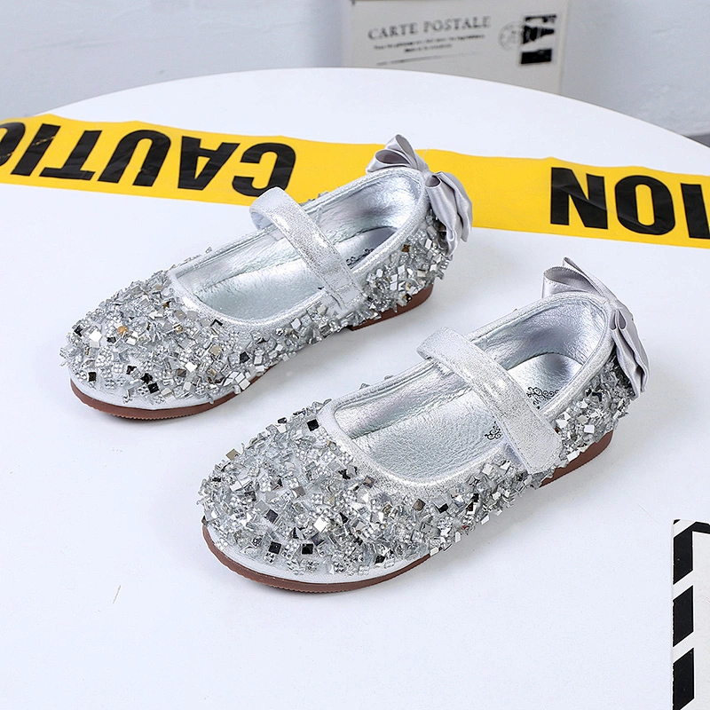 Children Girls Slip on Glitter Dress Shoes Kids Mary Jane Ballet Flats