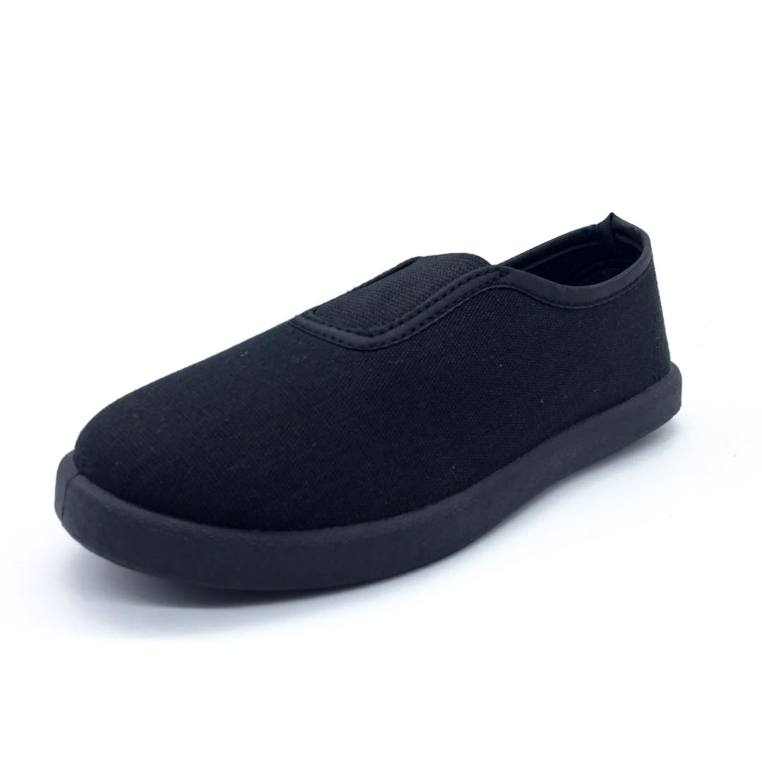 Cheap Price Black Children Injection Casual Students Canvas Shoes with Customized