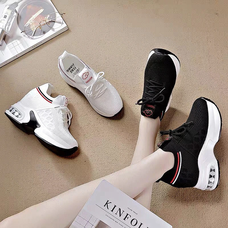 Large size Height Increasing women sports shoes air cushion breathable sneaker casual shoes