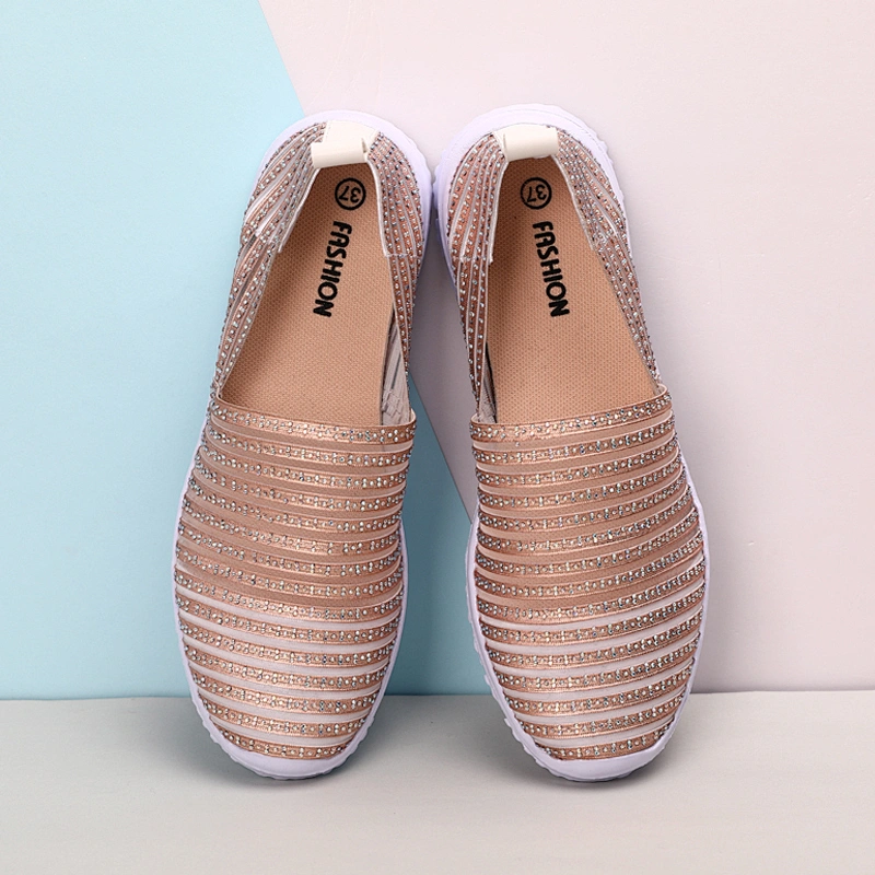 New Arrival Fashion Women Mesh Slip on Loafers Casual Sports Shoes walking style shoes