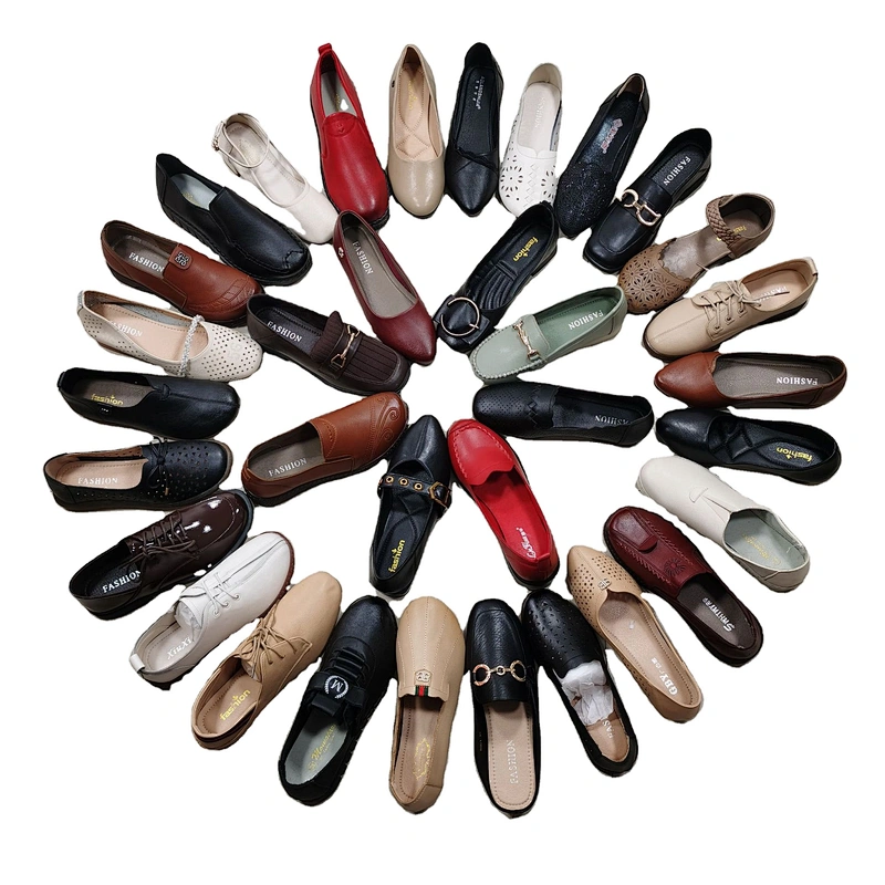 Mix style middle-aged women single shoes elderly shallow mouth flat shoes