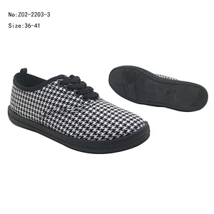 Custom Ladies Injection Flat Walking Shoes Casual Canvas Trendy Shoes for Women