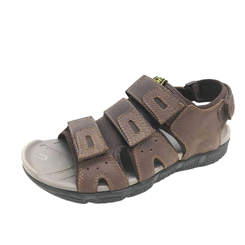 High Quality Comfortable Men Beach suede leather  Slippers Outdoor Leather Sandals for men