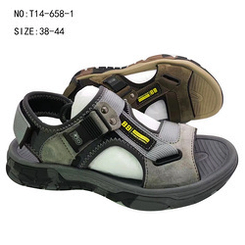 Custom Men Genuine Leather Sport Sandals Open Toe Outdoor Hiking Beach Sandals