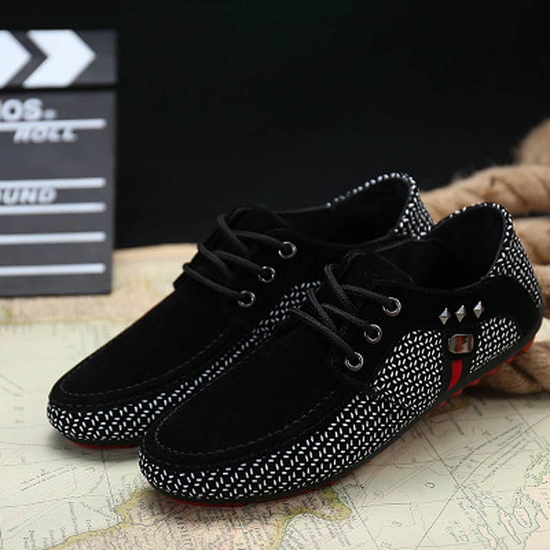 New fashion breathable men slip on loafers casual leather shoes stock