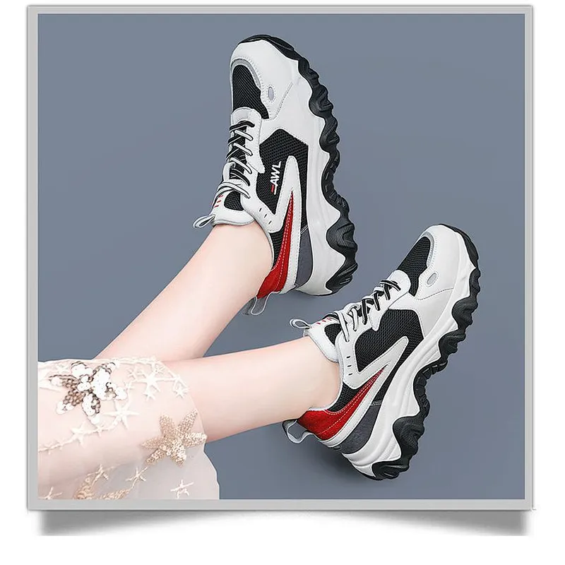 New spring platform women travel shoes casual dad shoes flat lightweight sneakers