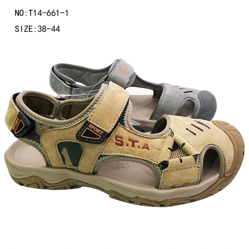 Custom Men Summer Casual Genuine Leather Beach Sandals for Outdoor and Indoor