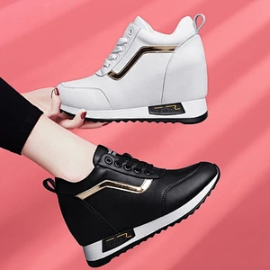 New Height Increasing platform women all-match white shoes casual breathable sneaker sports shoes