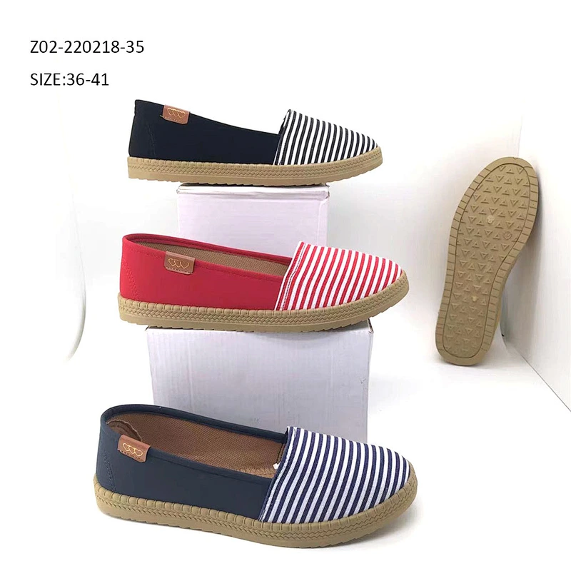 Factory price outdoor ladies canvas shoes women loafers walking casual shoes