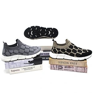 Hot Sale Custom Injection Men Fly weave Slip on Loafers Sports Running Sneaker Shoes