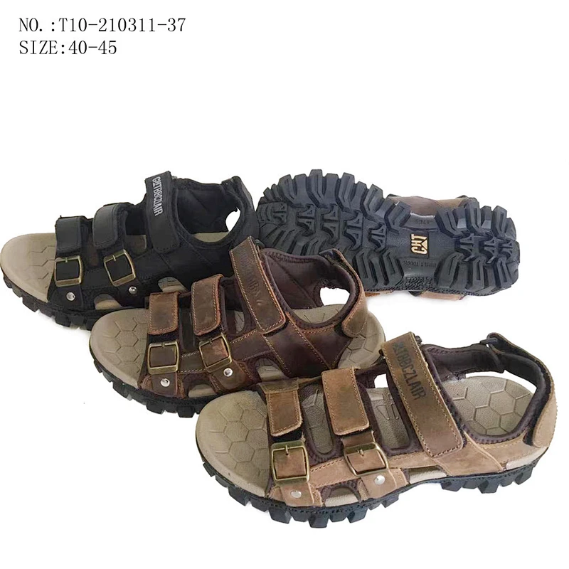 Factory OEM New Trend Style Men Beach Slippers Outdoor Slide Leather Sandals for Summer