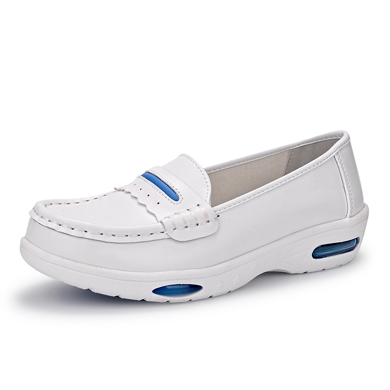 Lady Cow Leather Hospital Nurse Work Shoe Slip Resistant White Nursing Shoes