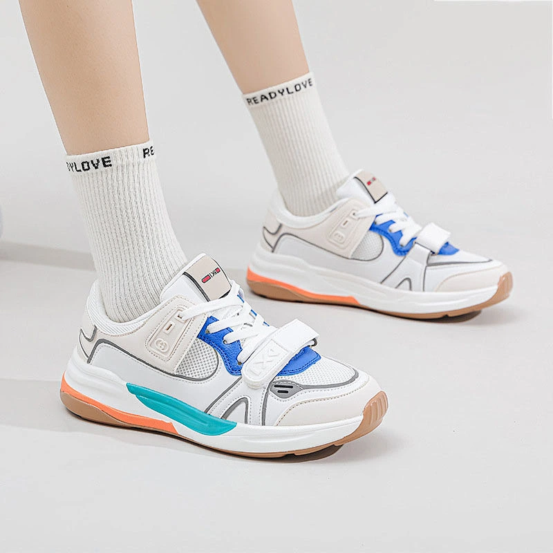 New college style sneaker women dad shoes retro buckle strap students casual running shoes