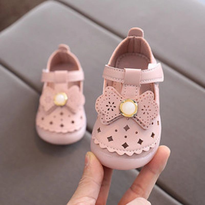 New Style Bowknot Girls Casual Shoes Children Baby Leather Shoes
