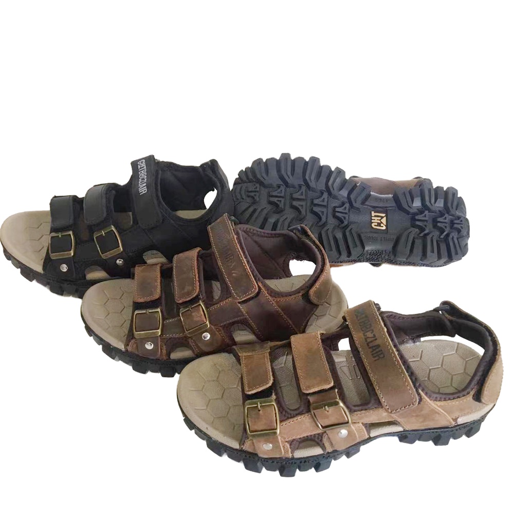 Factory OEM New Trend Style Men Beach Slippers Outdoor Slide Leather Sandals for Summer