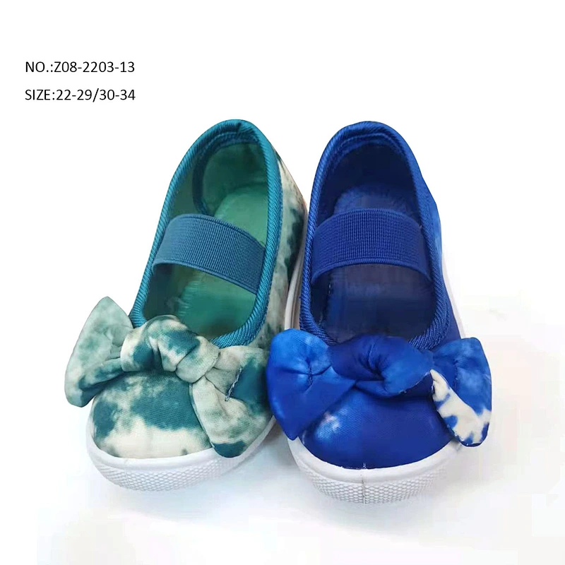 New Bowknot Injection Kids Dance Canvas Slip on Shoes Girls Fashion Casual Children Shoes