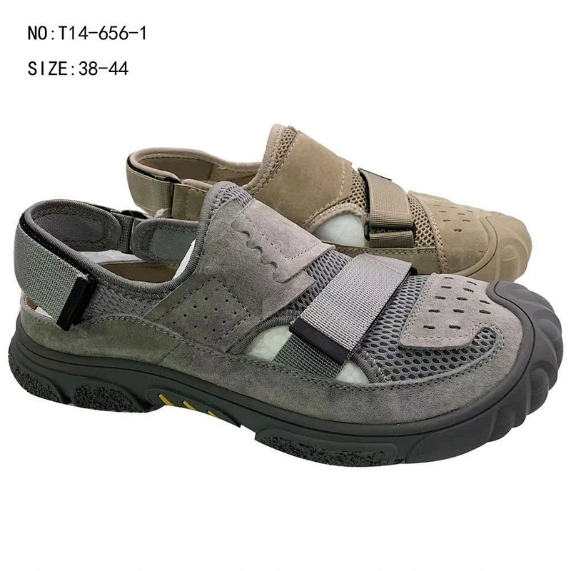Customized Men Leather Closed Toe Beach Sandals Summer Outdoor Hiking Sandals